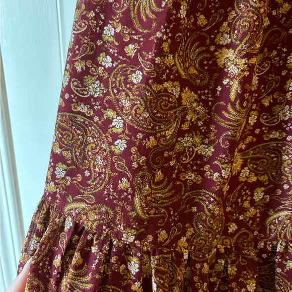 Uniqlo Women’s Joy of Print Chiffon Long Tiered Floral Red Skirt - Picture 6 of 6